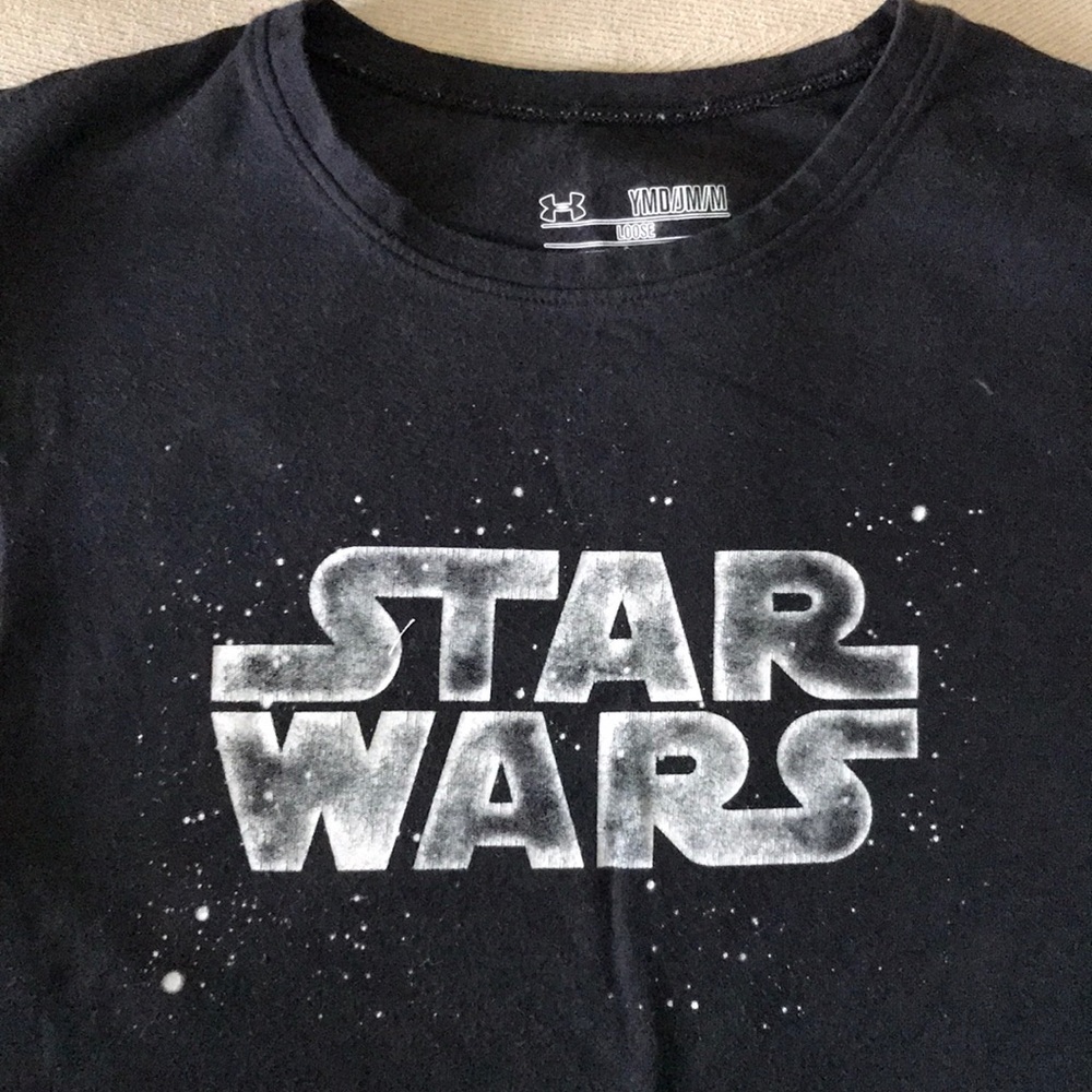 Black Star Wars Under Armour shirt.  Youth Medium.